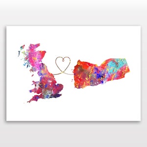 Großbritannien nach Jemen - Reiseplakat - Aquarelldruck