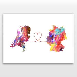 The Netherlands to Germany - Travel - Watercolour print