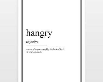 Hangry Definition Print - Etsy