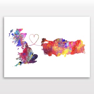 Großbritannien to Türkei - Reiseplakat - Aquarelldruck