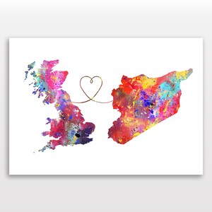 Großbritannien nach Syrien - Reiseplakat - Aquarelldruck