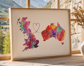 Australia and Britain - Travel - Watercolour print