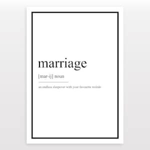 Marriage Definition Print - Version 1