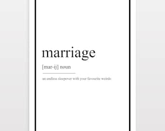 Marriage Definition Print - Version 1