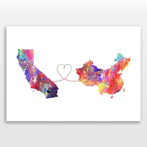 California to China - Travel - Watercolour print