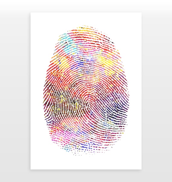 指紋ポスター - 指紋印刷 - 水彩画 - Etsy 日本 