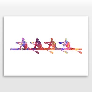 Rowing Poster - Rowing Team Print - Watercolour print