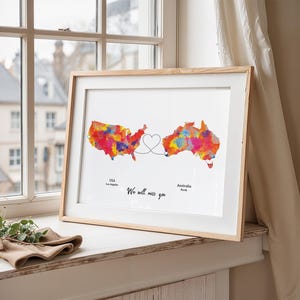 Personalised Map Print with linked locations | Custom Travel Adventures Map Print | Personalised Travel Art for Couples | long distance love 6. Supernova