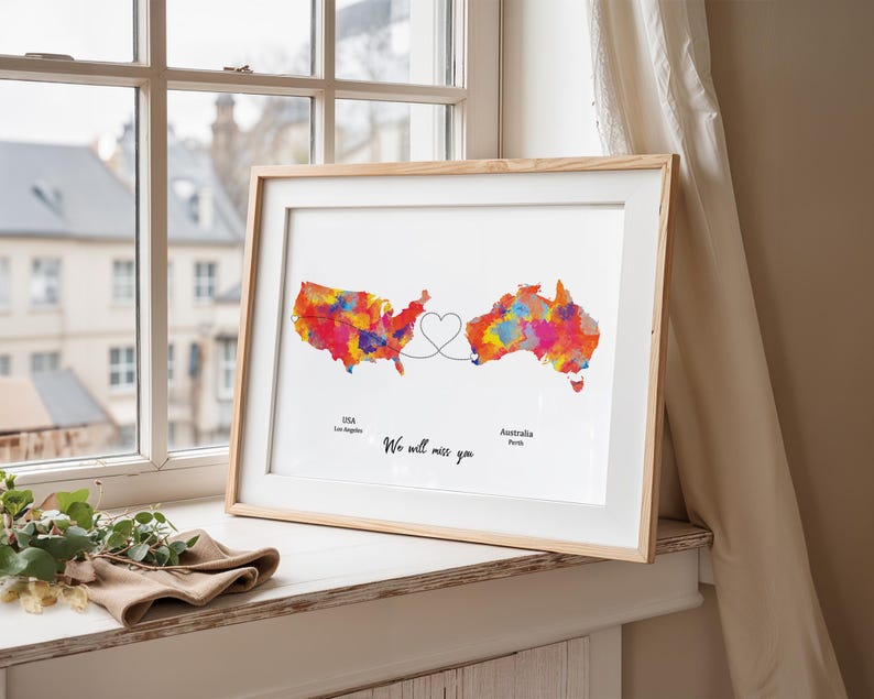 Personalised Map Print with linked locations | Custom Travel Adventures Map Print | Personalised Travel Art for Couples | long distance love 6. Supernova