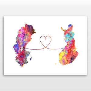 Sweden to Finland - Travel - Watercolour print