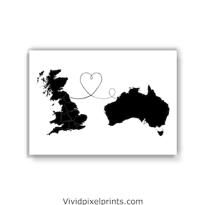 Australien und Großbritannien - Reise - Graustufen Druck