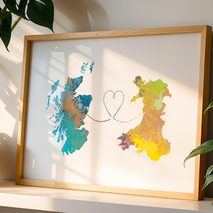 De l'Écosse au pays de Galles - Poster de voyage - Impression aquarelle