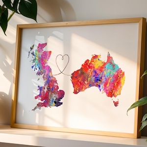 Australië en Groot-Brittannië - Reizen - Aquarelprint