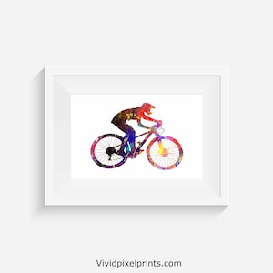 Mountain biker - Watercolour print