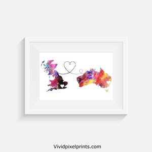 Britain to Australia - Sydney - London - Reise - Aquarell Druck