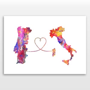 Portugal to Italy - Travel - Watercolour print