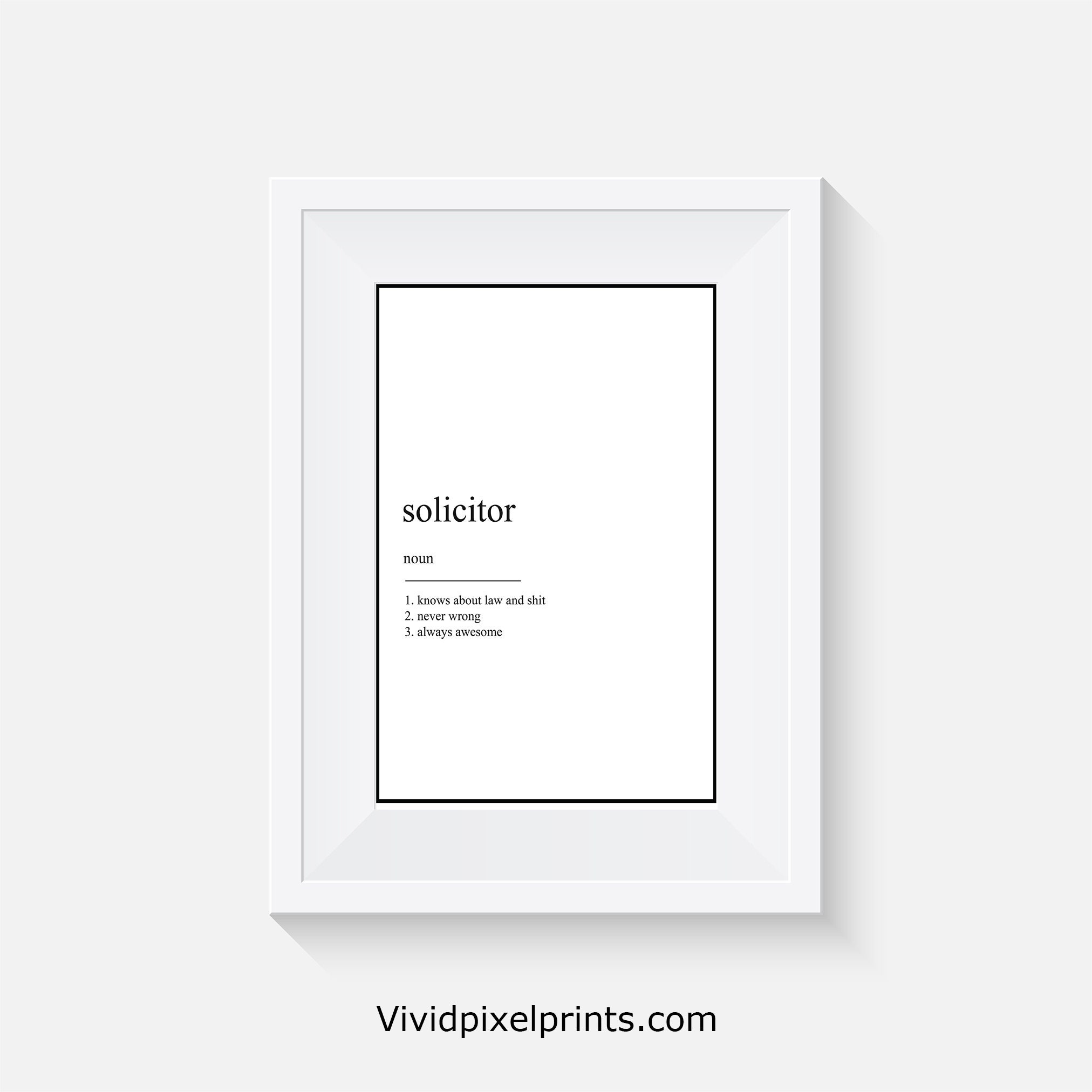 Solicitor Definition Print Etsy UK