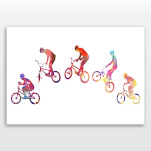 BMX - Bunny Hop Barspin - Watercolour print