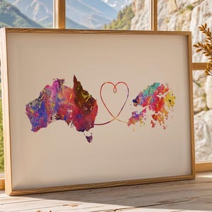 Australia to Hong Kong - Travel Print Poster - 4 Available Colours