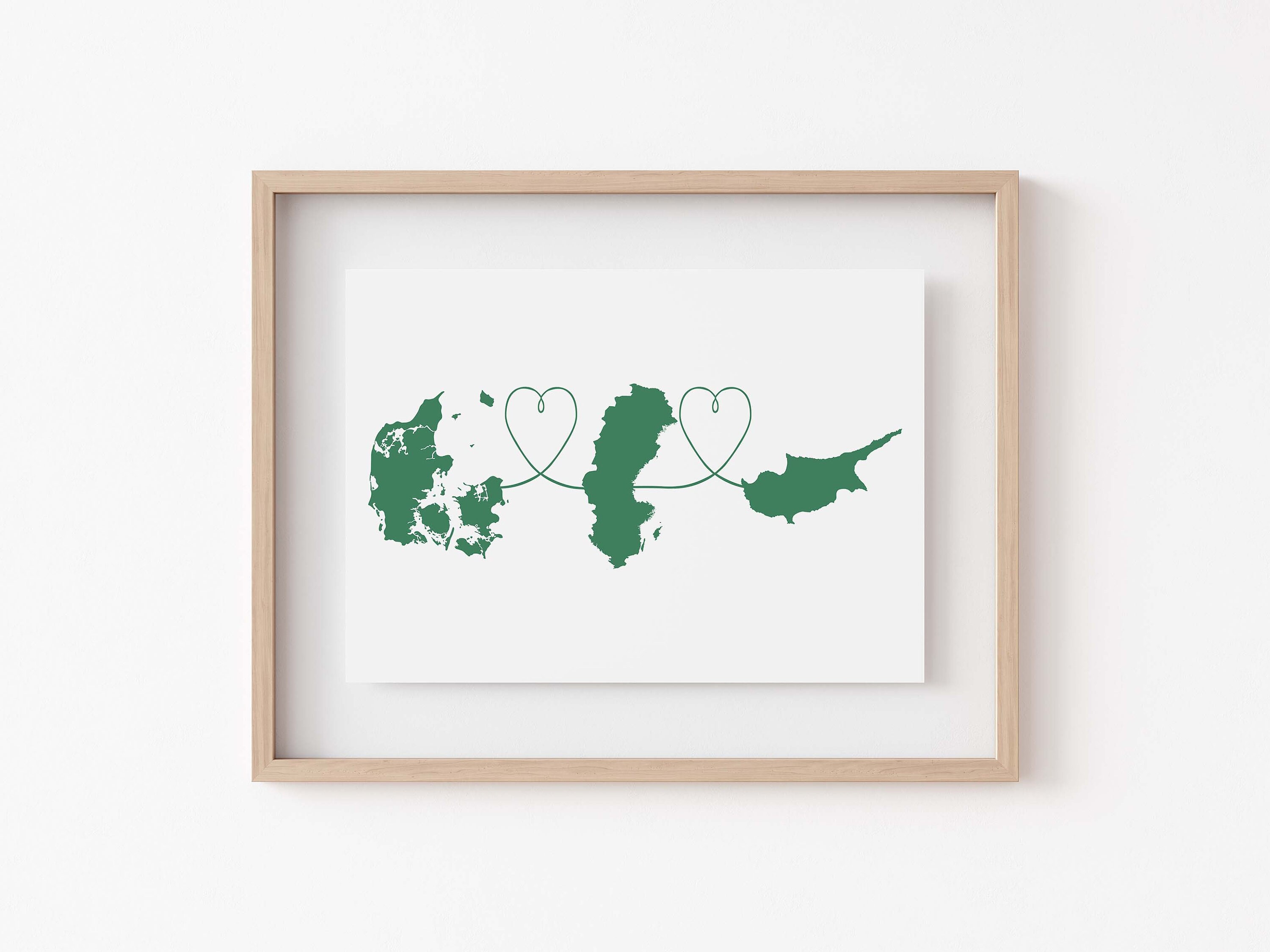 Personalised Map Print - Any Three Countries - Custom Map Art ...