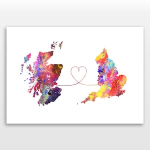 De l'Écosse à l'Angleterre - Poster de voyage - Impression aquarelle