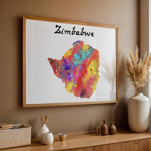Afryka Zimbabwe wydruk