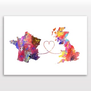 France to Britain - Reiseplakat - Aquarelldruck