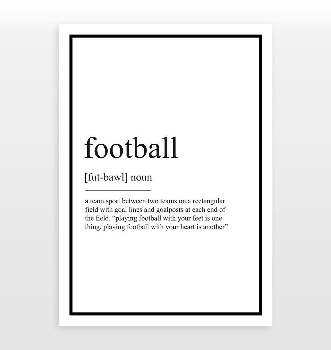 Football Definition Print Etsy UK