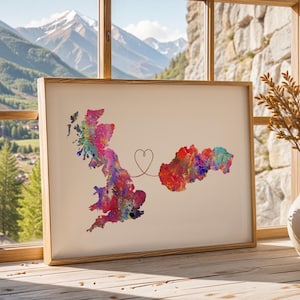 Dalla Gran Bretagna alla Slovacchia - Poster di viaggio - Stampa ad acquerello