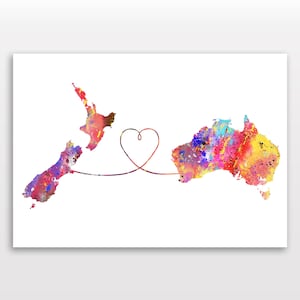 New Zealand to Australia - Travel Print Poster - 4 Available Colours