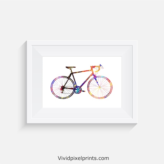 Race bike Watercolour print | Etsy