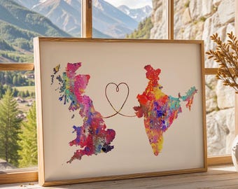 Britain to India - Travel poster - Watercolour print