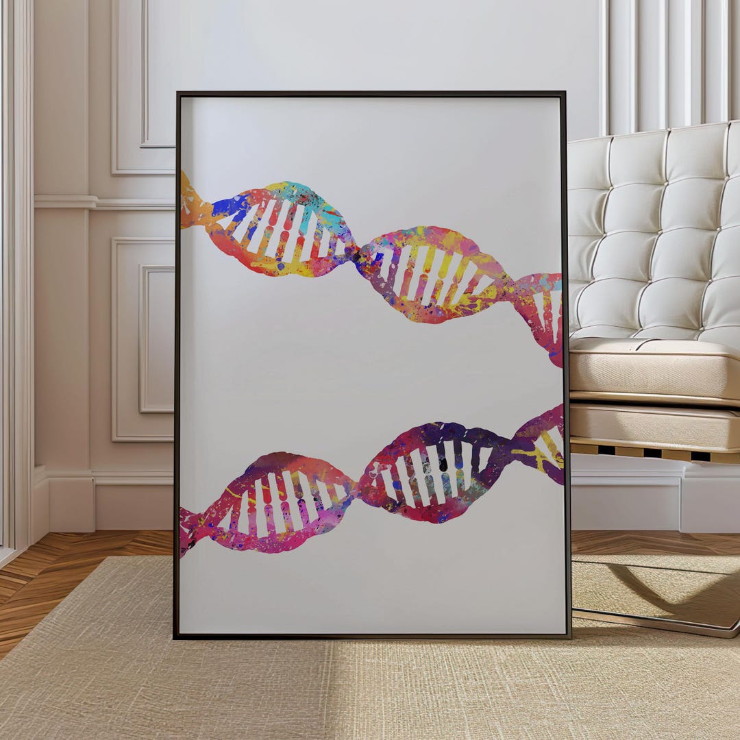 DNA Poster - Human Genetics Print - Watercolour Print - Etsy