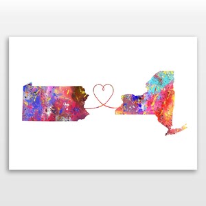 Pennsylvania to New York - Travel - Watercolour print