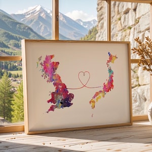 Britain to Japan - Travel poster - Watercolour print