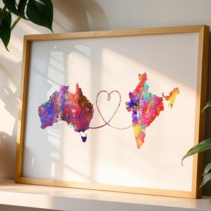 Australia to Inidia - Travel Print Poster - 4 Available Colours