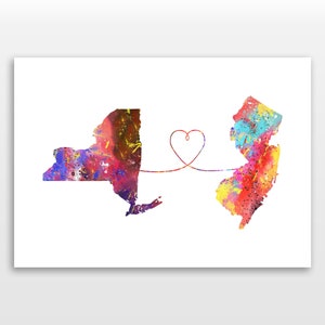 New York to New Jersey - Travel - Watercolour print