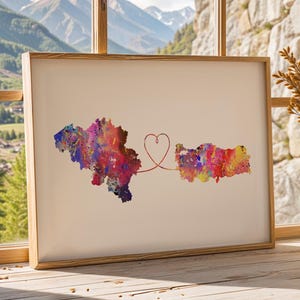 De la Belgique à la Turquie - Poster de voyage - Impression aquarelle