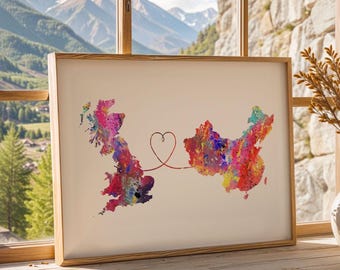 Britain to China - Travel poster - Watercolour print