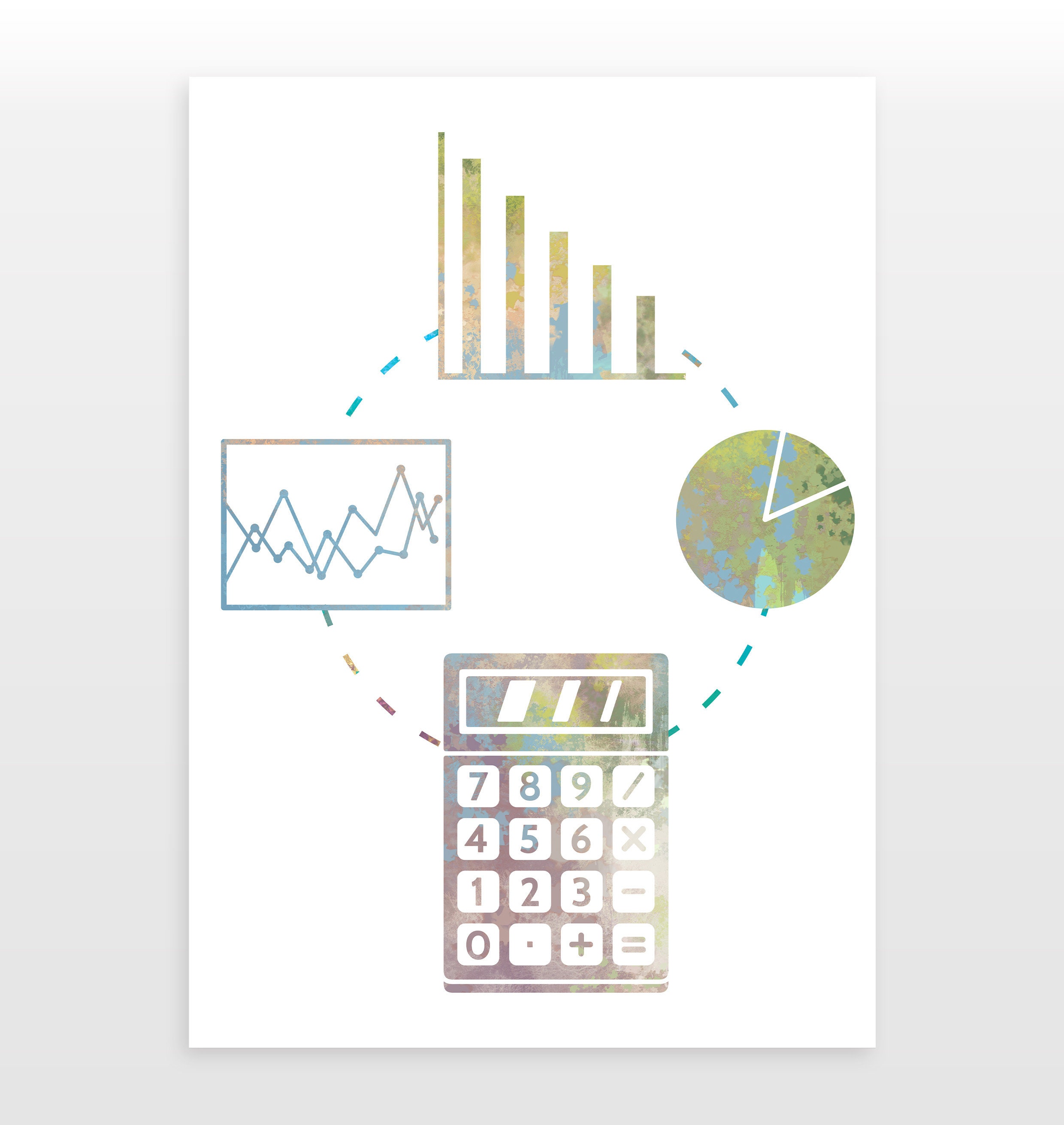 Watercolour Math Frame Maths Poster - Mathematics Print - Watercolour Print - Etsy