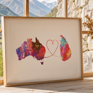 Australia to Sri Lanka - Travel Print Poster - 4 Available Colours