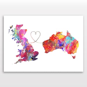 Australia and Britain - Travel - Watercolour print