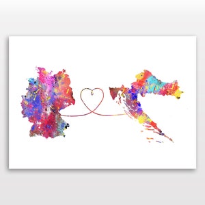 Germany to Croatia - Travel - Watercolour print