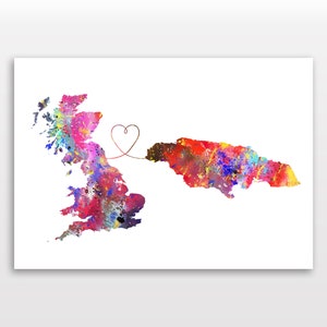 Großbritannien nach Jamaika Reiseplakat - Aquarelldruck