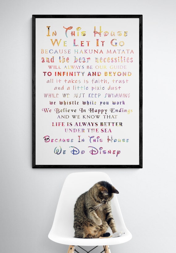In This House We Do Disney Watercolor Print Etsy 日本