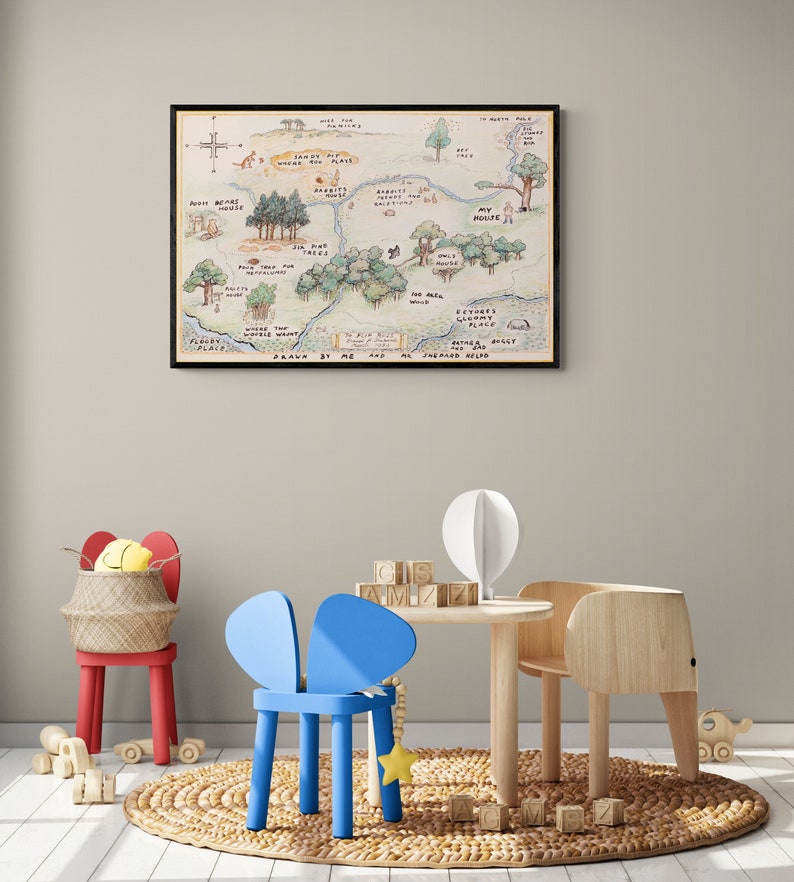 100 Aker Wood map Winnie the Pooh print image 5