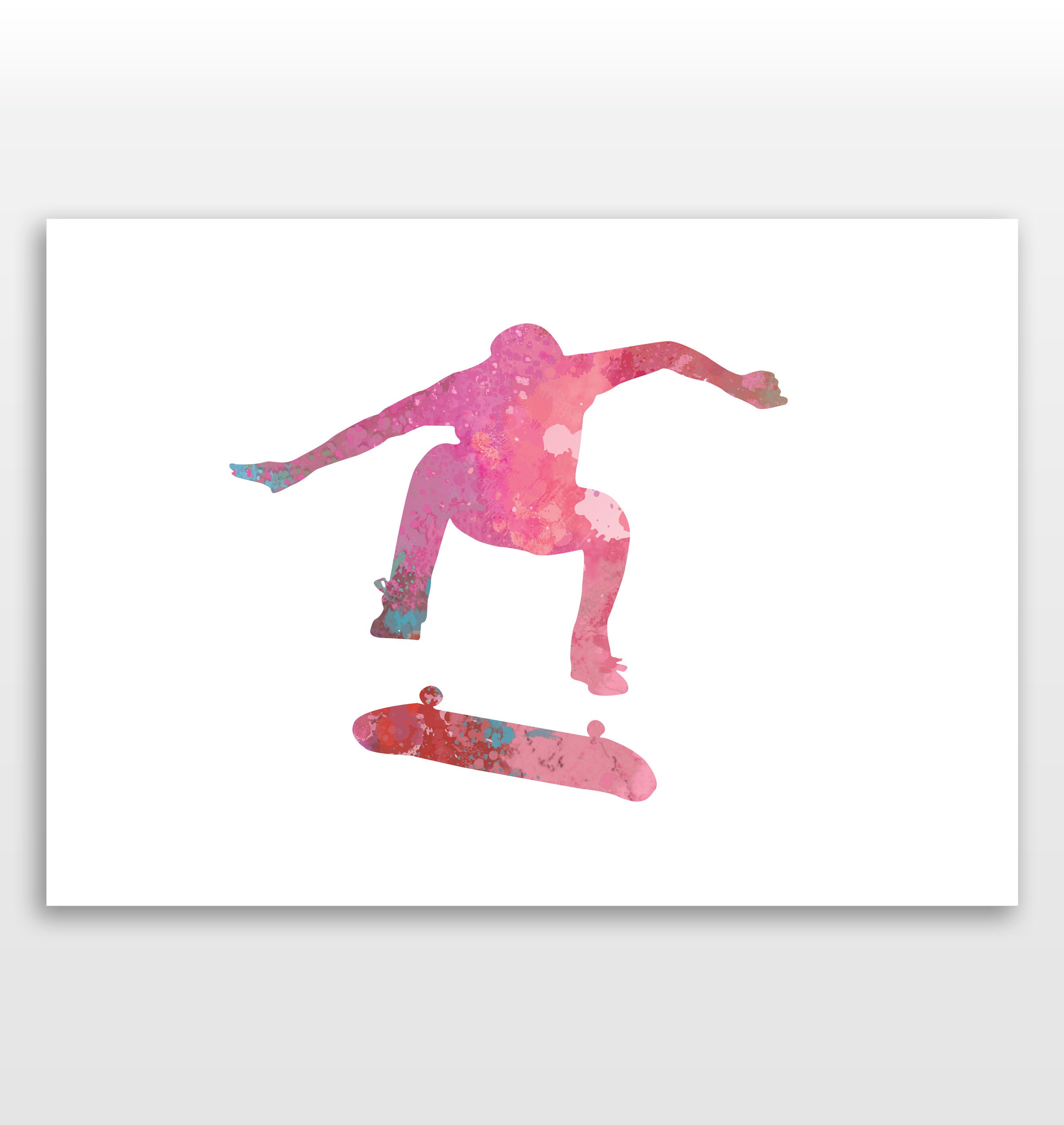 Watercolour Monogram Skateboard