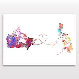 Kanada bis Philippinen - Reiseplakat - Aquarelldruck