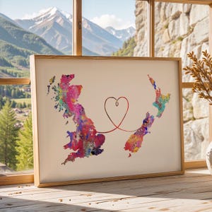 Britain to New Zealand - Travel poster - Watercolour print