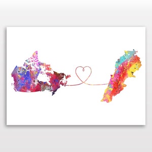 Canada and Lebanon - Travel - Watercolour print